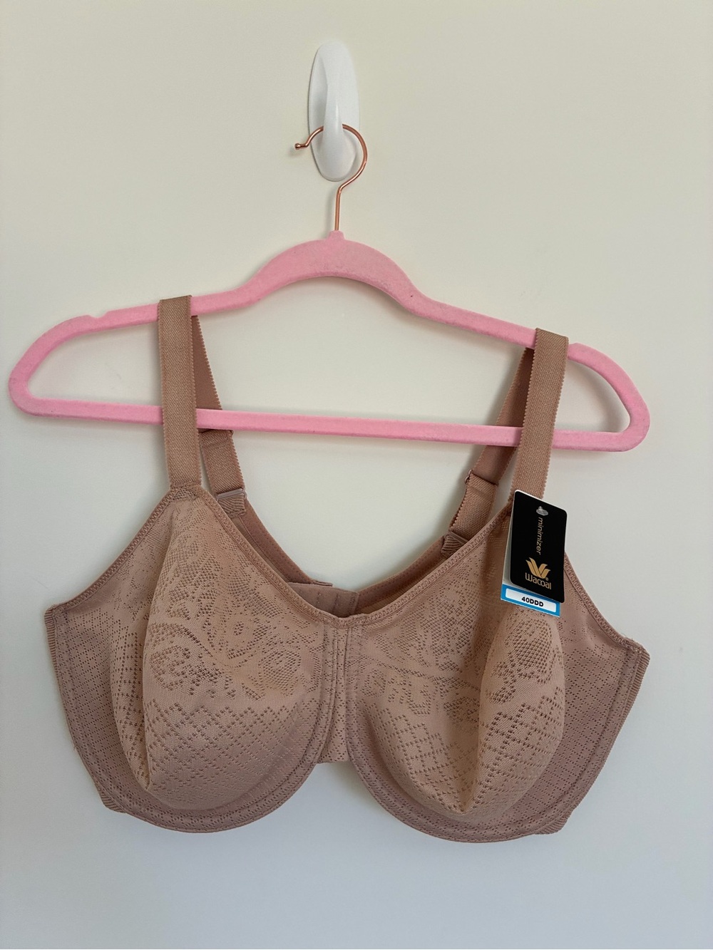 Wacoal Minimizer Supportive Beige Lace Full Coverage Underwire Bra 40DDD